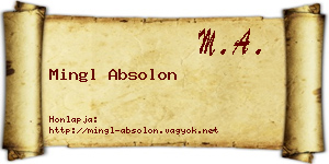 Mingl Absolon névjegykártya